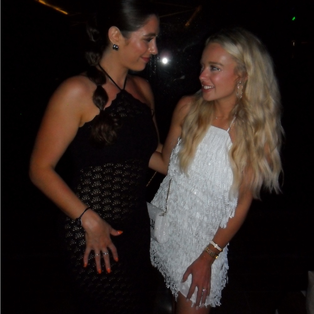 White sequin dress